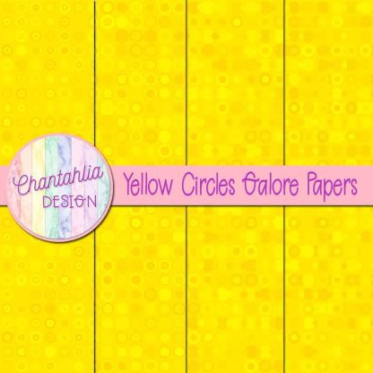 Free yellow circles galore digital papers