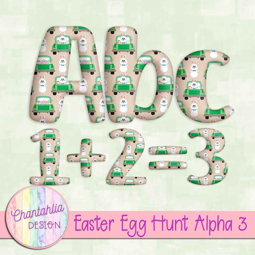 Free alpha in an Easter Egg Hunt theme.