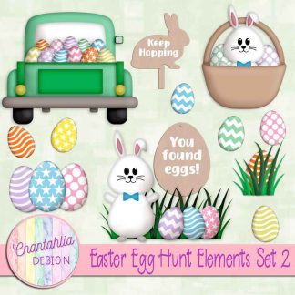 Free design elements in an Easter Egg Hunt theme