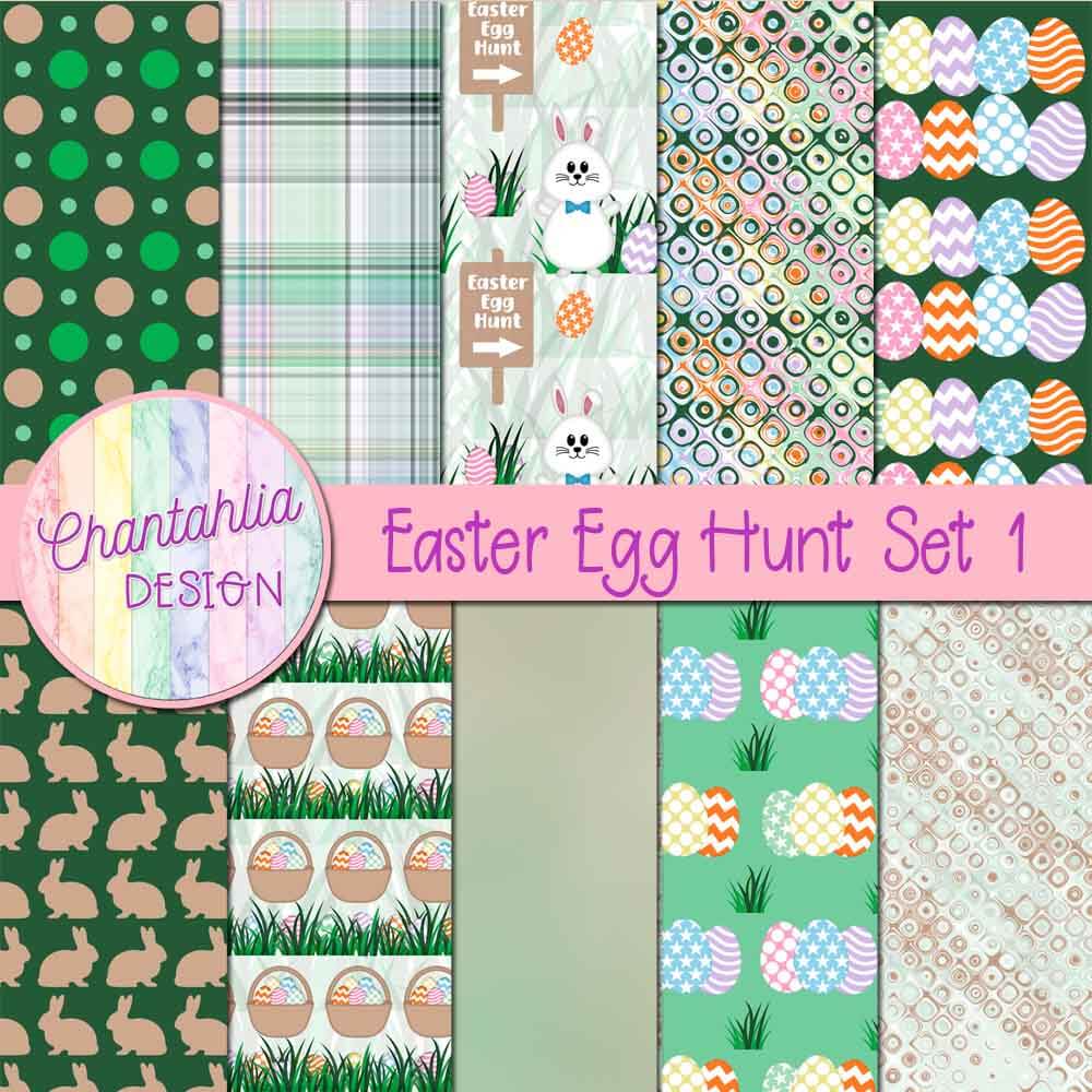 Free digital papers in an Easter Egg Hunt theme.