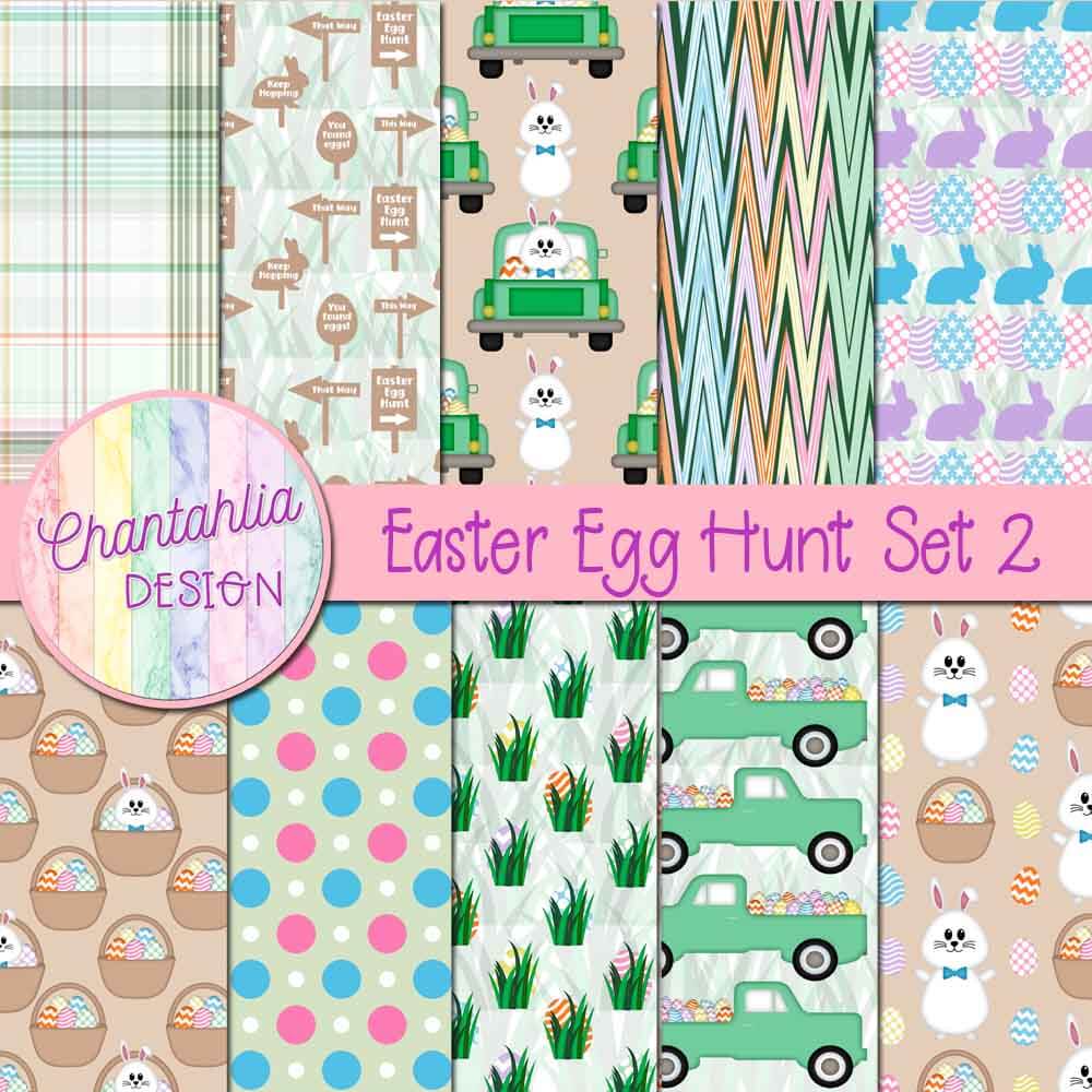 Free digital papers in an Easter Egg Hunt theme.