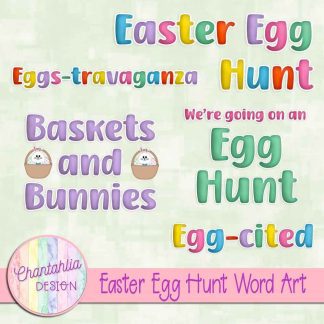 Free word art in an Easter Egg Hunt theme.