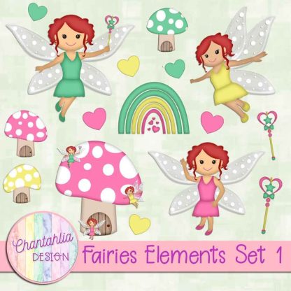 Free design elements in a Fairies theme