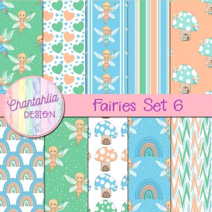 Free digital papers in a Fairies theme