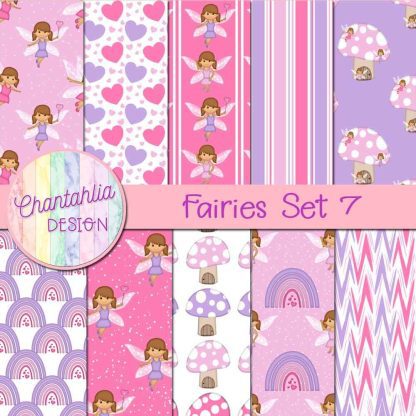 Free digital papers in a Fairies theme