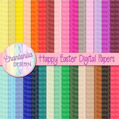 free digital paper backgrounds featuring a Happy Easter design