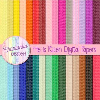 free digital paper backgrounds featuring a He is Risen design