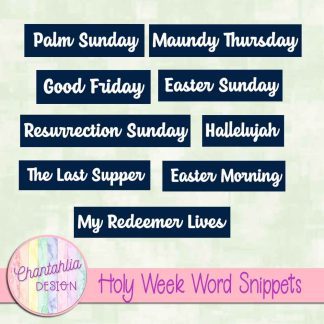 Free word snippets in an Easter Holy Week theme