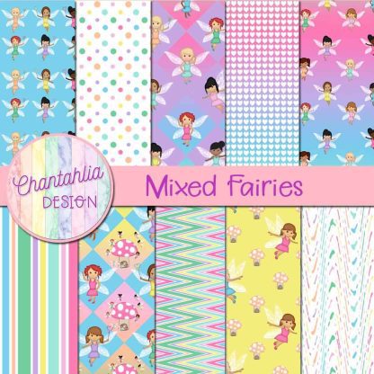 Free digital papers in a Fairies theme.