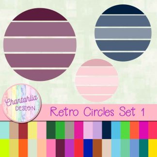 free retro circles design elements