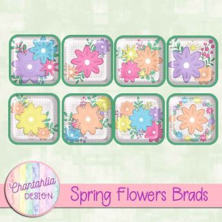 Free brads in a Spring Flowers theme