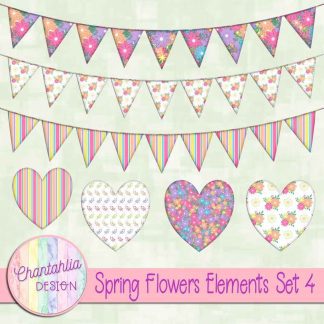Free design elements in a Spring Flowers theme