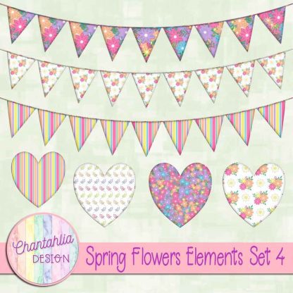 Free design elements in a Spring Flowers theme