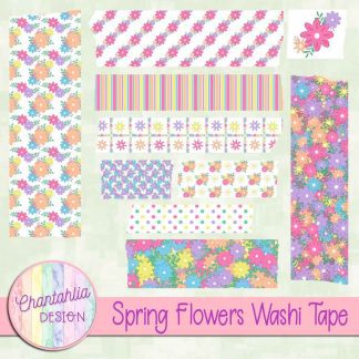Free washi tape in a Spring Flowers theme.