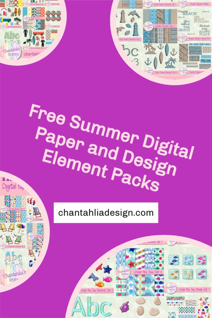Free Summer Digital Paper and Design Elements Packs