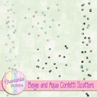 Free beige and aqua confetti scatters