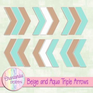 Free beige and aqua triple arrows