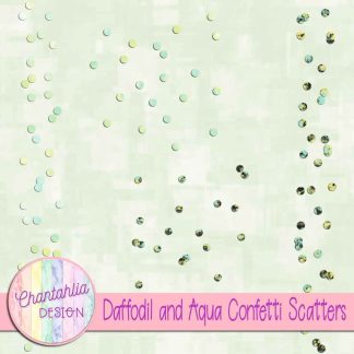 Free daffodil and aqua confetti scatters