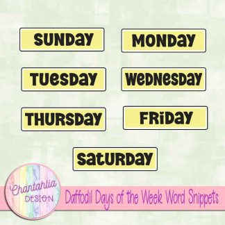 Free daffodil days of the week word snippets