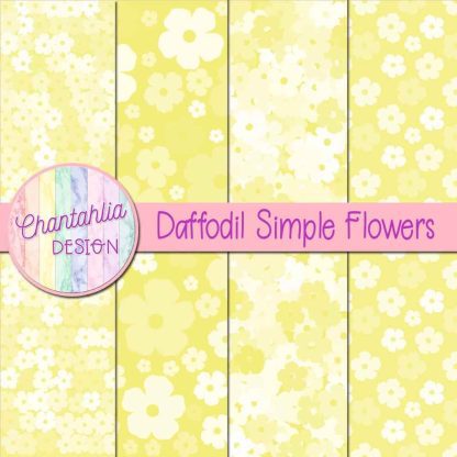 Free daffodil simple flowers digital papers