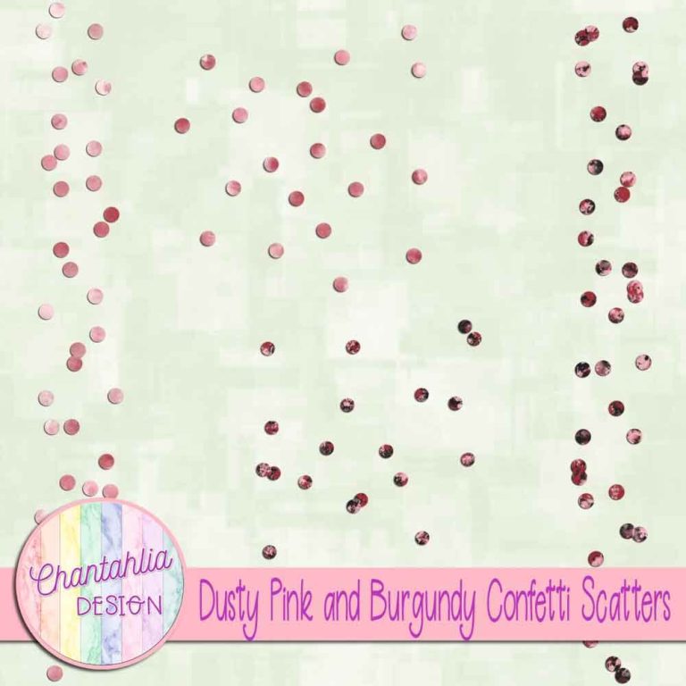 Free Dusty Pink and Burgundy Confetti Scatters for Digital Scrapbooking