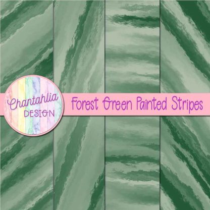 Free forest green painted stripes digital papers