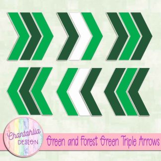 Free green and forest green triple arrows