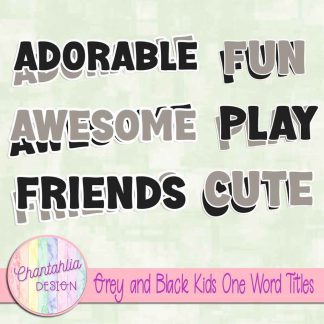 Free grey and black kids one word titles