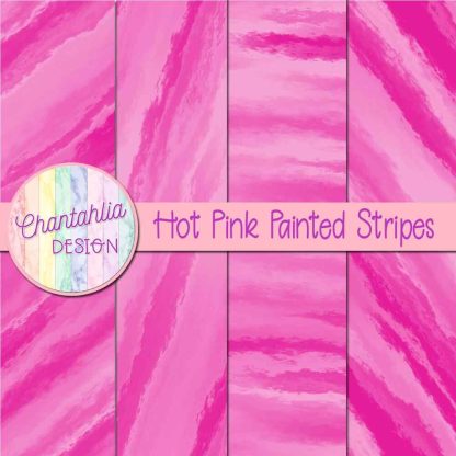 Free hot pink painted stripes digital papers