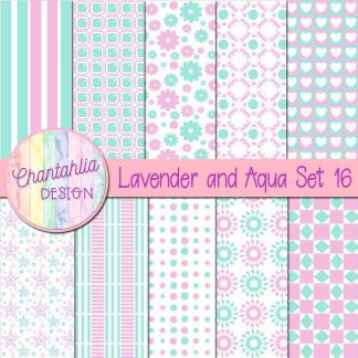 Free lavender and aqua digital paper patterns set 16