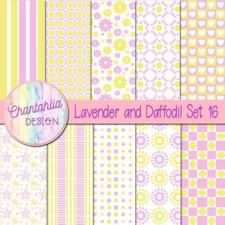 Free lavender and daffodil digital paper patterns set 16