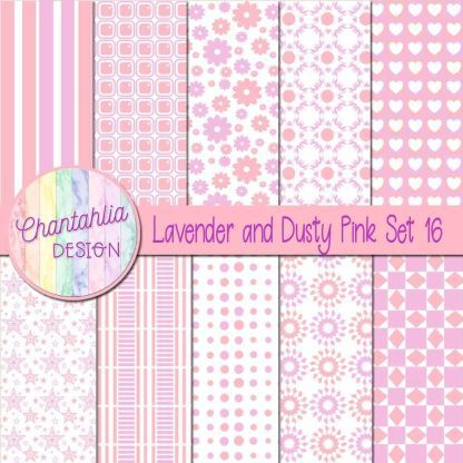 Free lavender and dusty pink digital paper patterns set 16