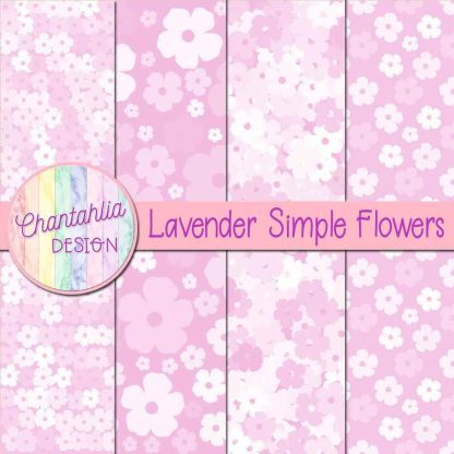 Free lavender simple flowers digital papers