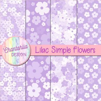 Free lilac simple flowers digital papers