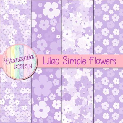 Free lilac simple flowers digital papers
