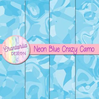 Free neon blue crazy camo digital papers