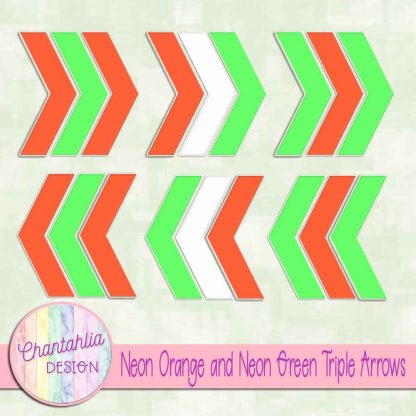 Free neon orange and neon green triple arrows
