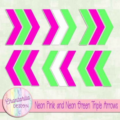 Free neon pink and neon green triple arrows