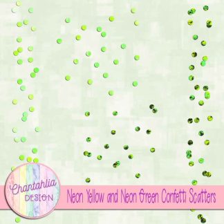 Free neon yellow and neon green confetti scatters