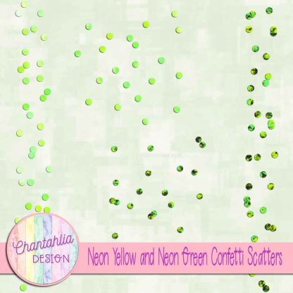 Free neon yellow and neon green confetti scatters