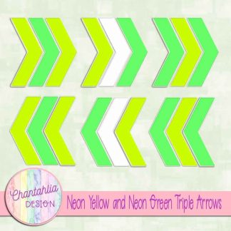 Free neon yellow and neon green triple arrows