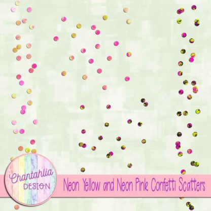 Free neon yellow and neon pink confetti scatters