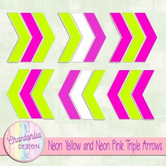 Free neon yellow and neon pink triple arrows