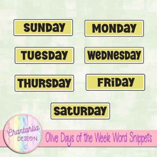 Free olive days of the week word snippets