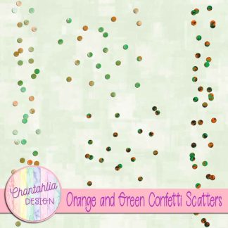 Free orange and green confetti scatters