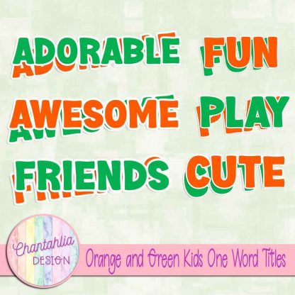 Free orange and green kids one word titles