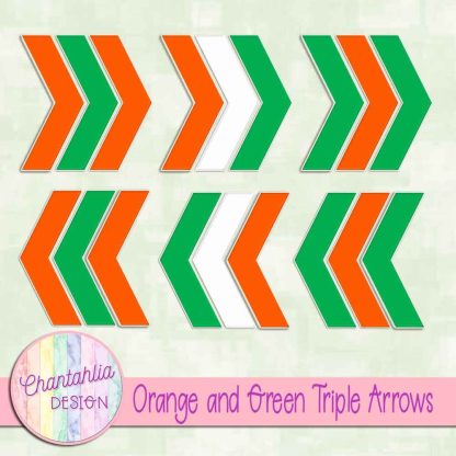 Free orange and green triple arrows