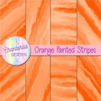 Free orange painted stripes digital papers