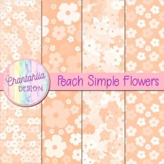 Free peach simple flowers digital papers