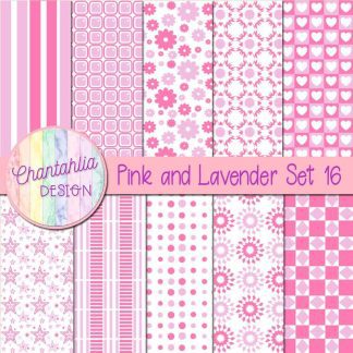 Free pink and lavender digital paper patterns set 16